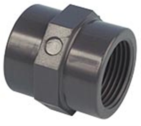 Aqualogistik PVC-Schraubmuffe d 1 1/4 x 1 1/4, 2 x innen
