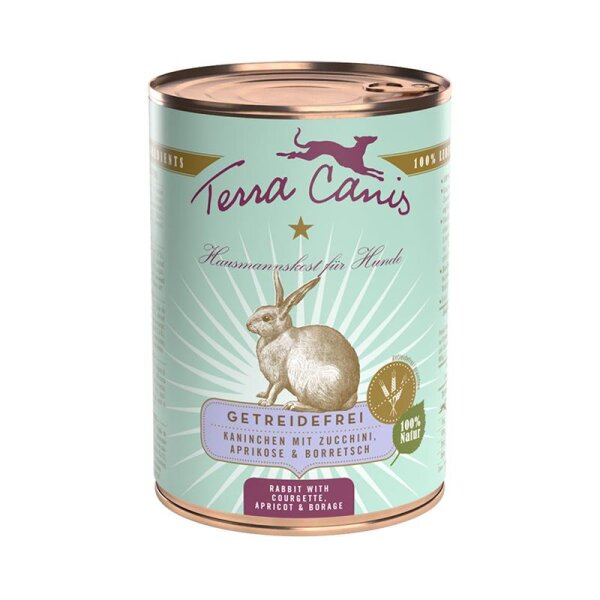 Terra Canis getreidefrei Kaninchen mit Zucchini, Aprikose & Borretsch 400 g