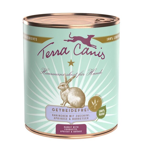 Terra Canis getreidefrei Kaninchen mit Zucchini, Aprikose & Borretsch 800 g