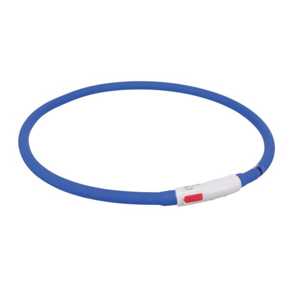 TRIXIE Flash Leuchtring USB, Silikon, XS-XL: 70 cm/ø 10 mm, royalblau