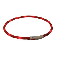 TRIXIE Flash Leuchtring USB, Silikon, XS-XL: 70 cm/ø 10 mm, rot
