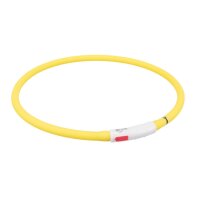 TRIXIE Flash Leuchtring USB, Silikon, XS-XL: 70 cm/ø 10 mm, gelb