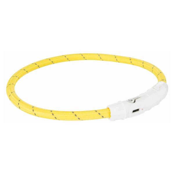 TRIXIE Flash Leuchtring USB, XS-S: 35 cm/ø 7 mm, gelb