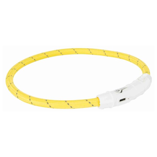 TRIXIE Flash Leuchtring USB, L-XL: 65 cm/ø 7 mm, gelb