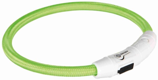 TRIXIE Flash Leuchtring USB, XS-S: 35 cm/ø 7 mm, grün