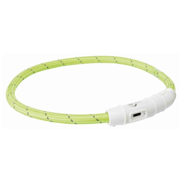 TRIXIE Flash Leuchtring USB, M-L: 45 cm/ø 7 mm, grün