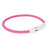 TRIXIE Flash Leuchtring USB, M-L: 45 cm/ø 7 mm, pink