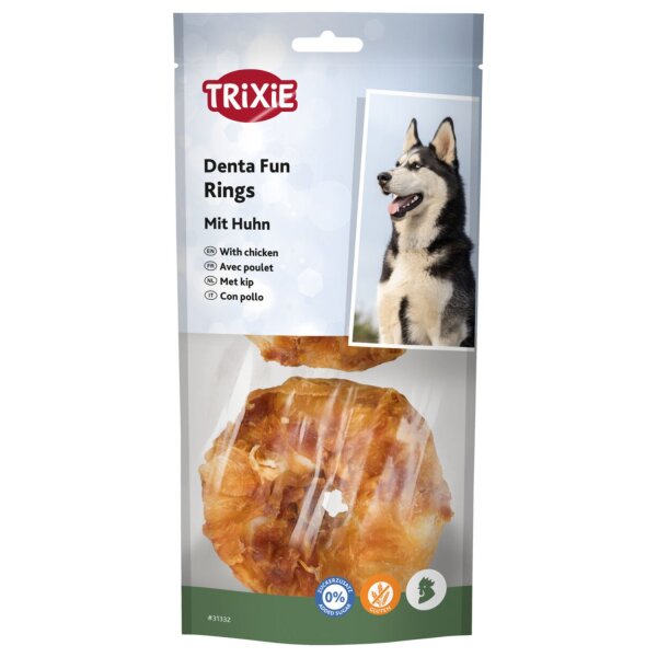 TRIXIE Denta Fun Chicken Chewing Ring 2 Stk. Ø 6 cm (verpackt)