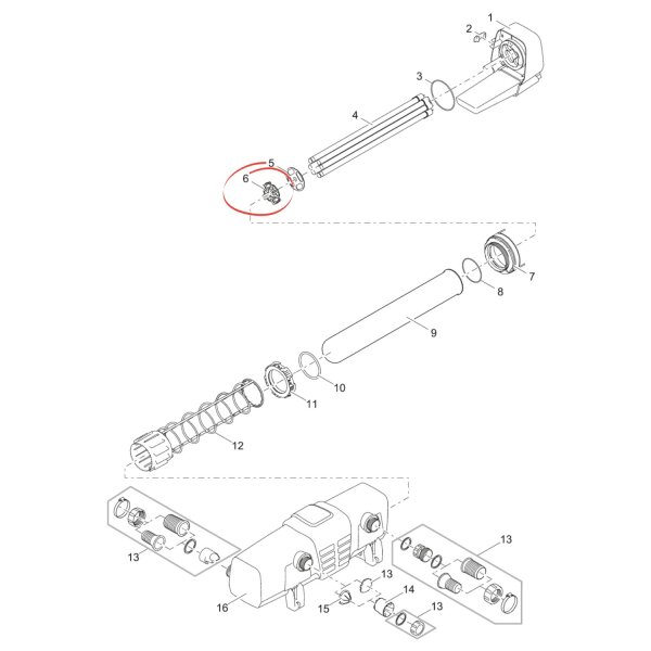 Oase UVC-Lampenhalter V2A für Bitron Eco 2018