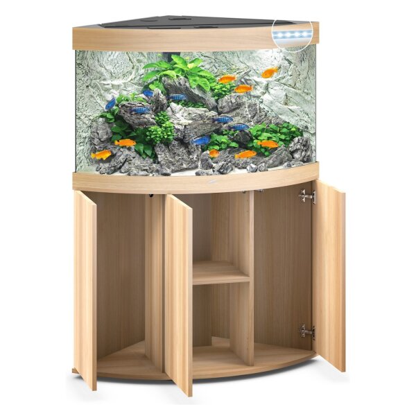 JUWEL Trigon 190 LED SBX helles Holz Kombination