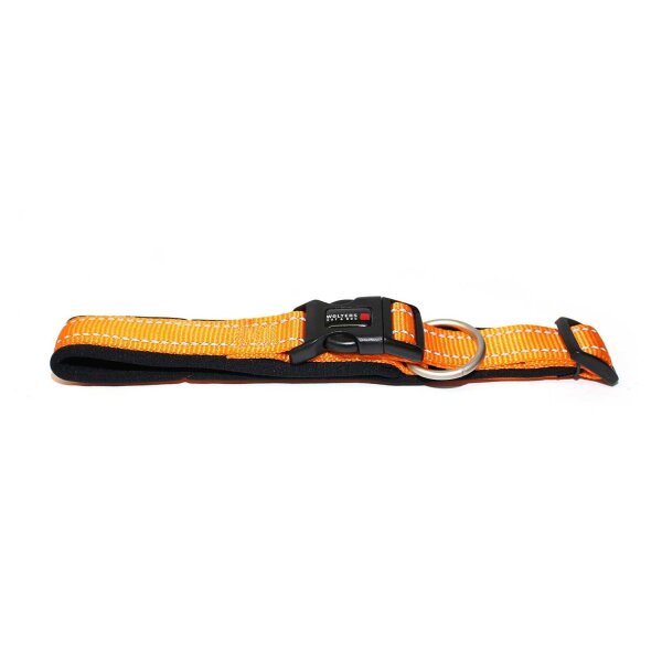 Wolters Halsband Soft & Safe reflektierend 25-28cm x 10mm orange/schwarz