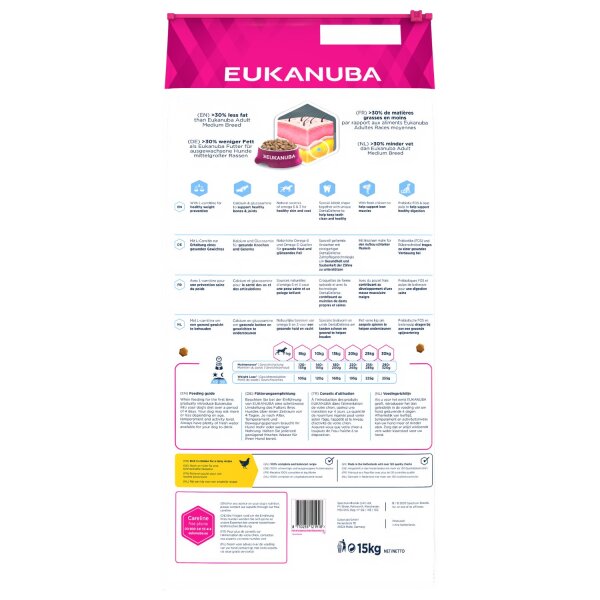 Eukanuba Adult Gewichtskontrolle Medium 15 kg