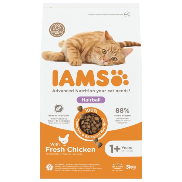 IAMS Haarballen-Kontrolle Huhn Adult