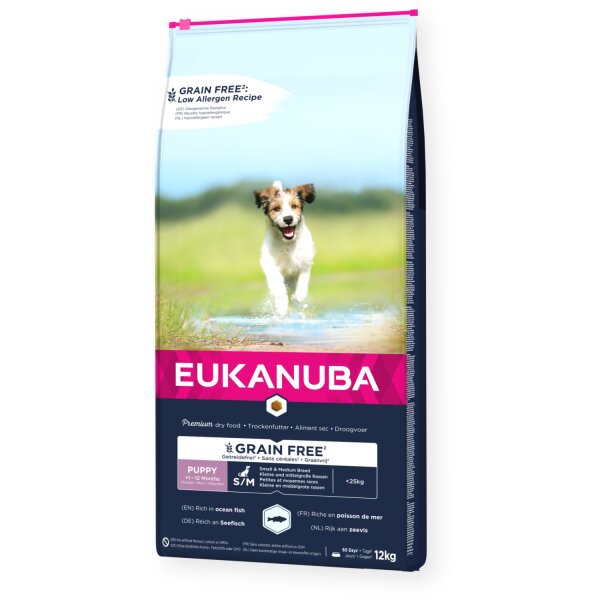 Eukanuba Grain Free Puppy S/M Seefisch 12 kg