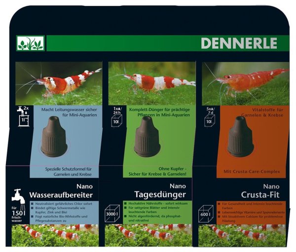 Dennerle Nano Water Treatment Set Care Daily Fertilizer Crusta Fit