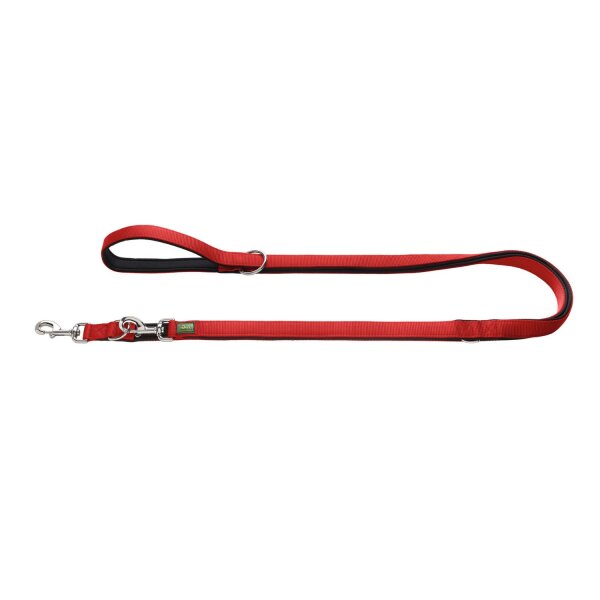 Hunter Verst.Führleine Neopren, 10/200 rot/schwarz, Nylon, Neopren