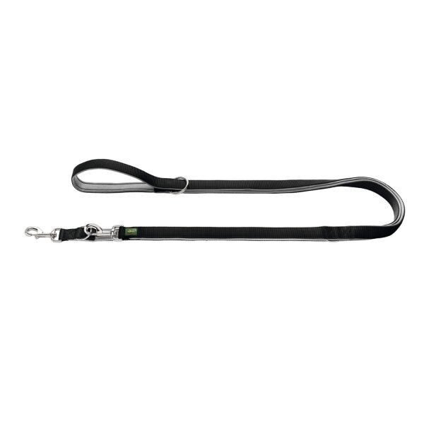 Hunter Verst.Führleine Neopren, 20/200 schwarz/grau, Nylon, Neopren
