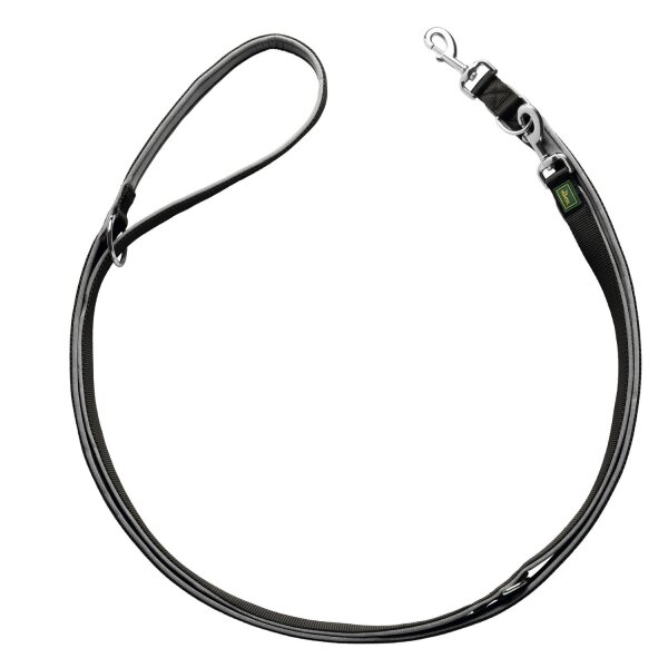 Hunter Verst.Führleine Neopren, 20/200 schwarz/grau, Nylon, Neopren
