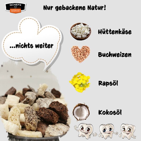 QCHEFS Zahnputzflocken Hunde 90 g