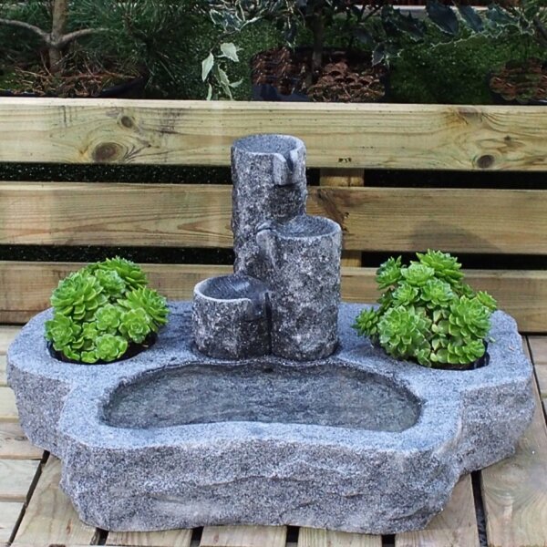 AC Pots Granit Terrassenbrunnen Typ B, dunkelgrau