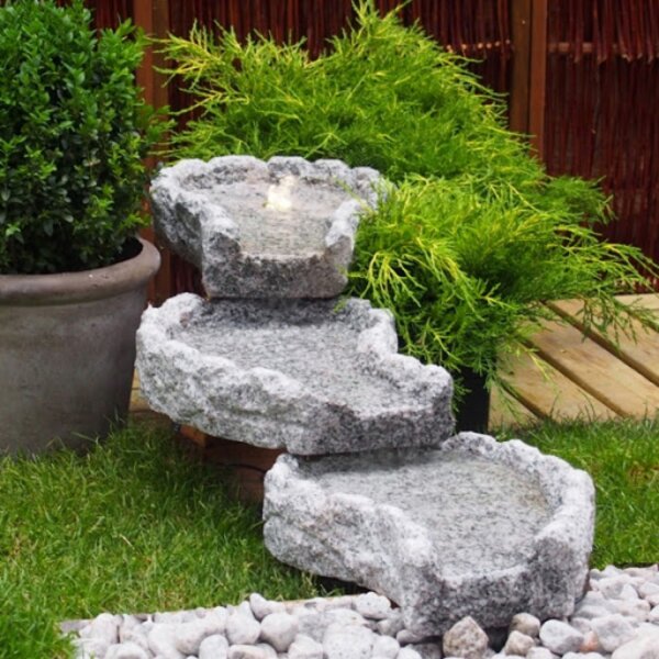 AC Pots Bachlauf 3-teilig Granit hellgrau 60 x 45 x 12 cm | Valenta Zoo &  Garten