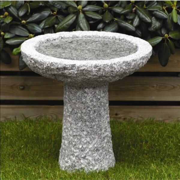 AC Pots Vogeltränke rund auf Säule, hellgrau Ø45*H45 cm