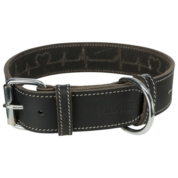 TRIXIE Rustic Fettleder-Halsband „Heartbeat“