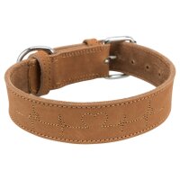 TRIXIE Rustic Fettleder-Halsband „Heartbeat“ braun L