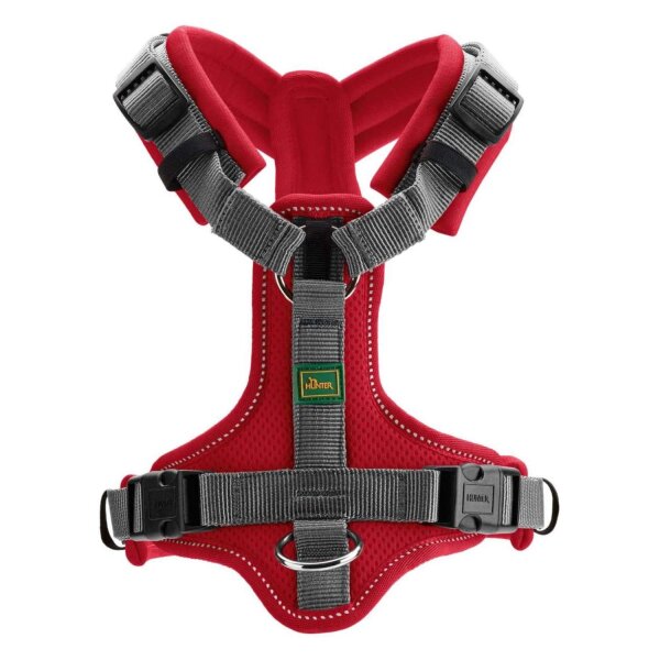 Hunter Geschirr Maldon rot/grau XS