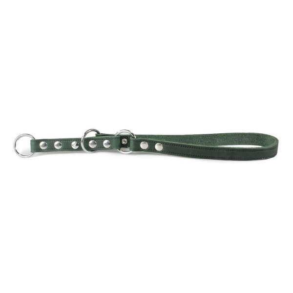 Das Lederband Zugstopp-Halsband Weinheim Jagdgrün 12 mm-35 cm