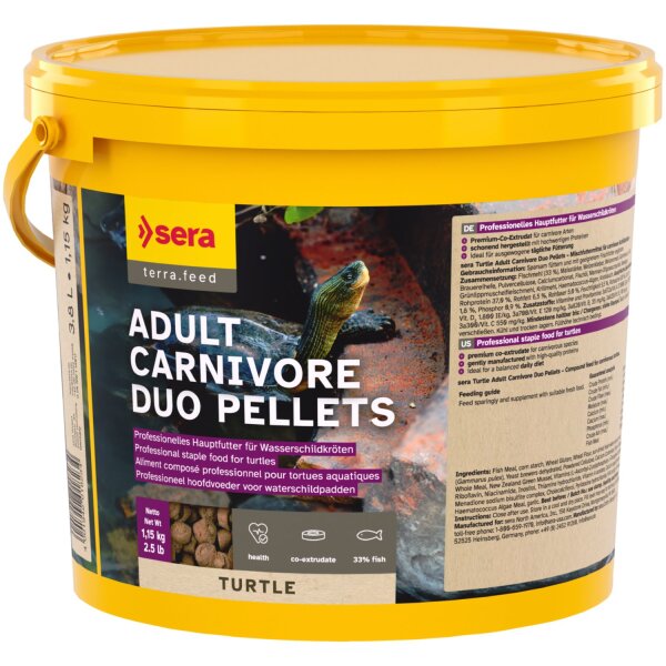 sera Turtle Adult Carnivore Duo Pellets 3800 ml