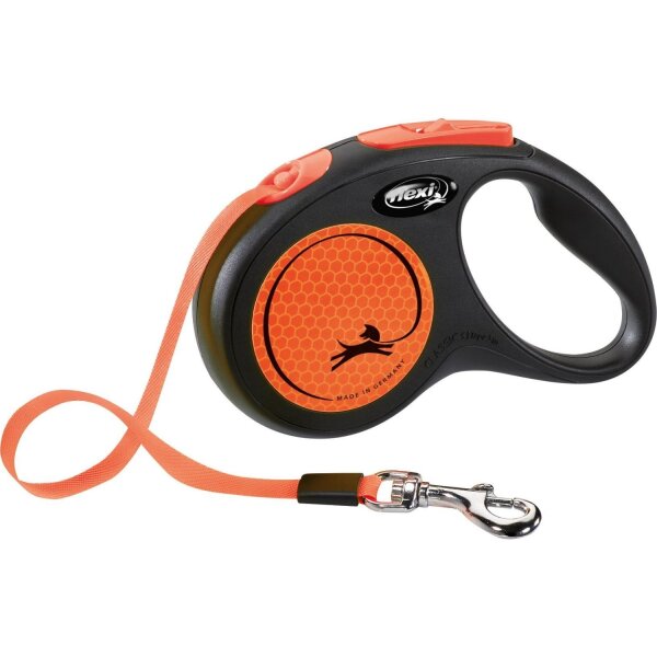 flexi New NEON Gurt 5m neonorange S (bis 15 kg)