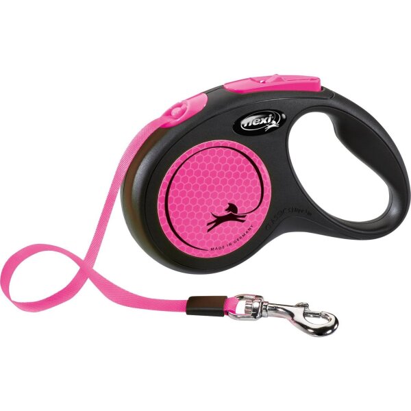 flexi New NEON Gurt 5m neonpink S (bis 15 kg)