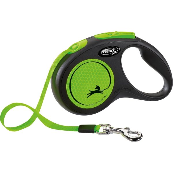 flexi New NEON Gurt 5m neongrün S (bis 15 kg)