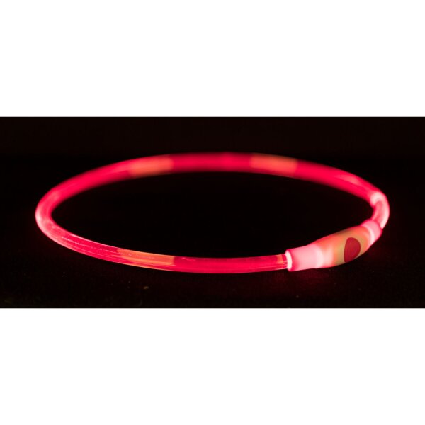 TRIXIE Flash Leuchtring USB rot L-XL