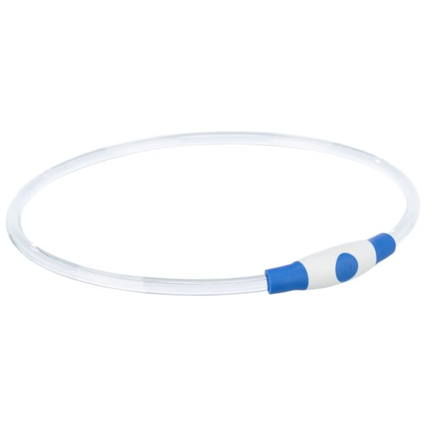 TRIXIE Flash Leuchtring USB blau L-XL