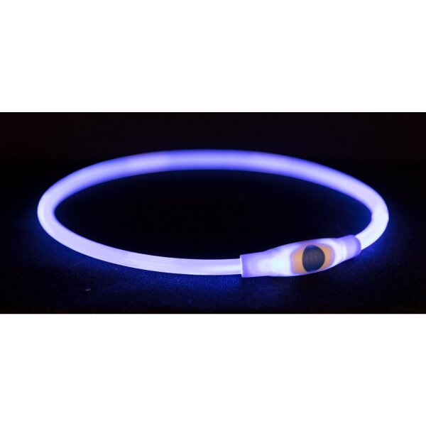 TRIXIE Flash Leuchtring USB blau L-XL