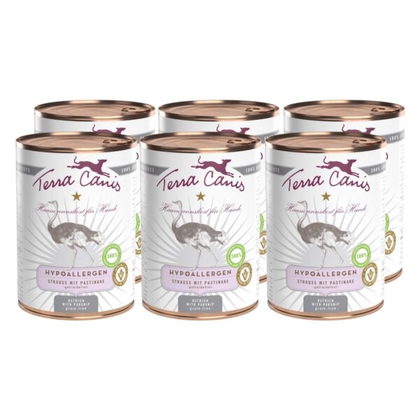 Terra Canis Hypoallergen Strauß mit Pastinake 6 x 400 g