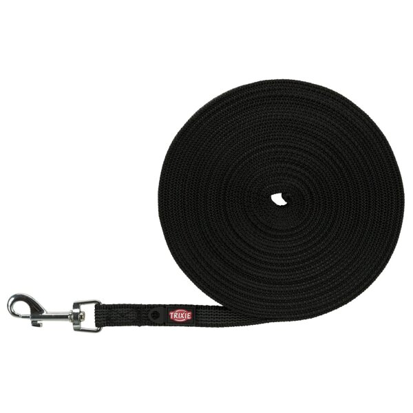 TRIXIE Schleppleine, gummiert schwarz Länge 10 m/Breite 15 mm