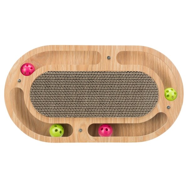 TRIXIE Kratzpappe mit Holzrahmen oval (46 x 4 x 25 cm)
