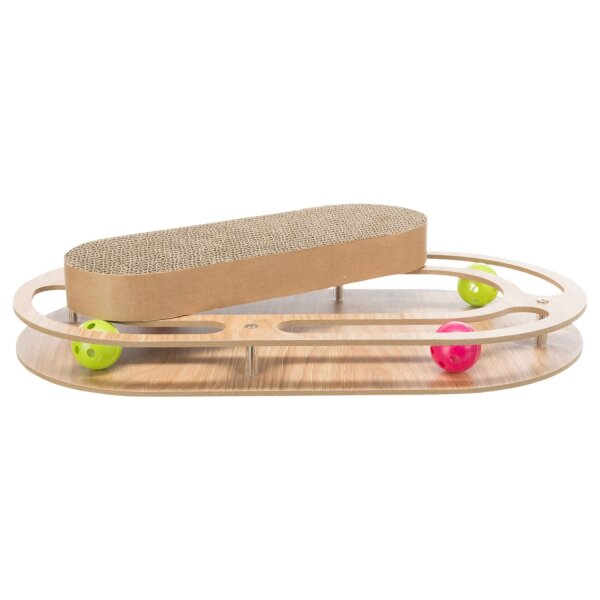 TRIXIE Kratzpappe mit Holzrahmen oval (46 x 4 x 25 cm)