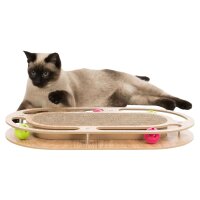 TRIXIE Kratzpappe mit Holzrahmen oval (46 x 4 x 25 cm)