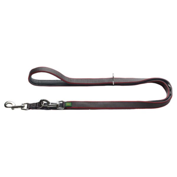 Hunter Verstellbare Führleine Divo rot/grau 15/200