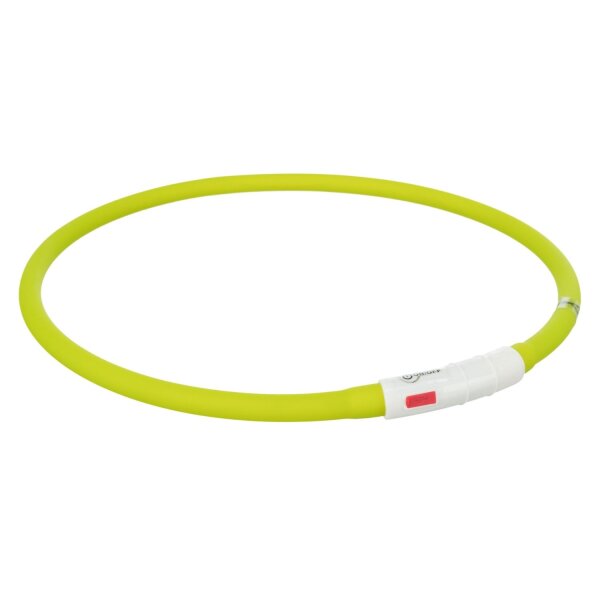 TRIXIE Flash Leuchtring USB, Silikon, XS-XL: 70 cm/ø 10 mm, grün