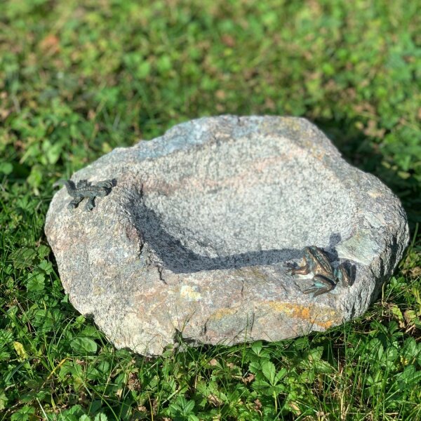 Rottenecker Vogeltränke mit Frosch und Eidechse