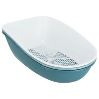 TRIXIE Katzentoilette Berto mit Trennsystem hellblau/petrol/weiß