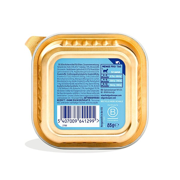 Edgard & Cooper Kitten Paté MSC-Kabeljau und Huhn 85g