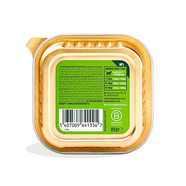 Edgard & Cooper Paté Lamm und Huhn 85g