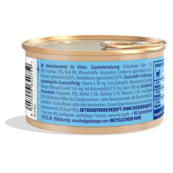Edgard & Cooper Kitten Nassfutter MSC-Kabeljau und Huhn 85g