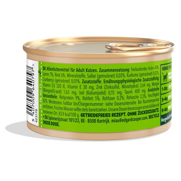 Edgard & Cooper Nassfutter Lamm und Huhn 85g